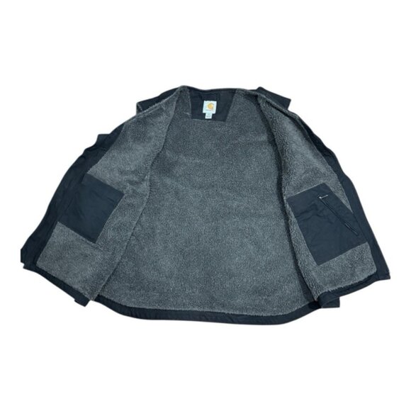 Carhartt Vest Mens 2XL Black Canvas Pile Fleece Sherpa Lined Outdoors - Picture 9 of 11